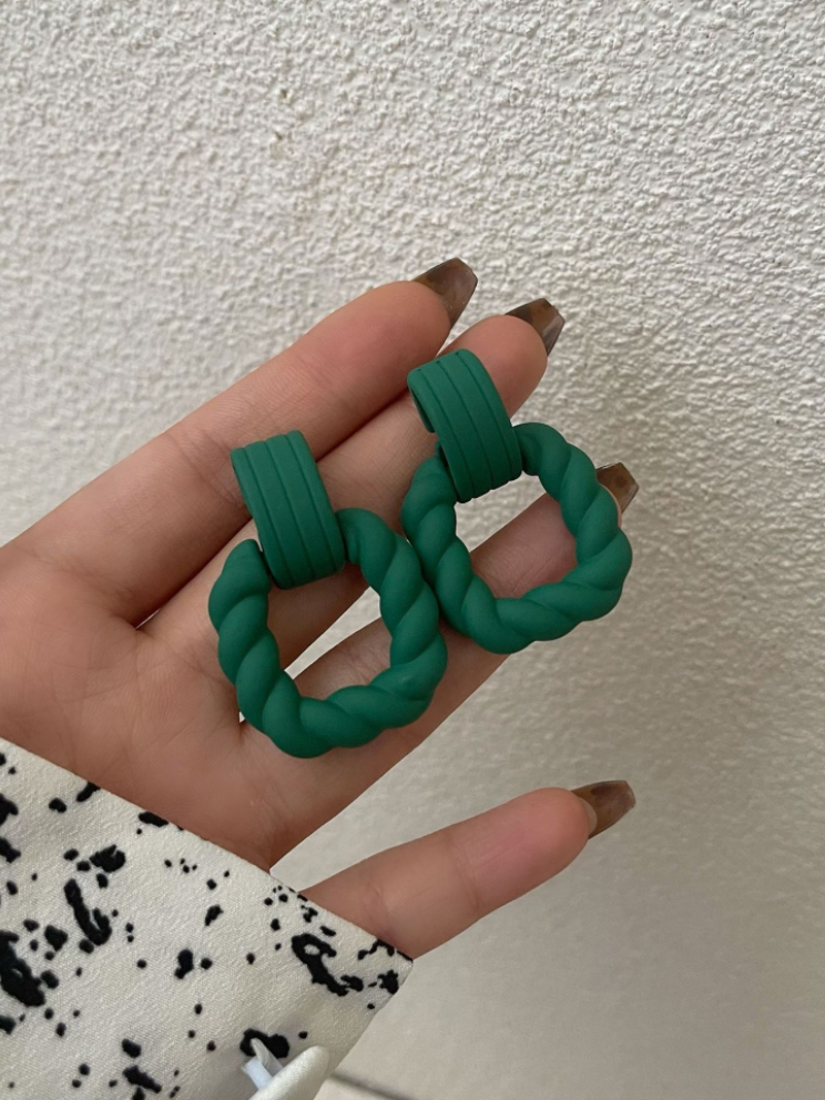 Green Simple Geometric Acrylic Geometric Ring