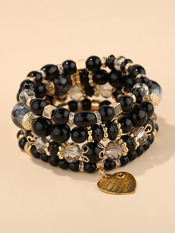 Black Original Vintage Beads Bracelet