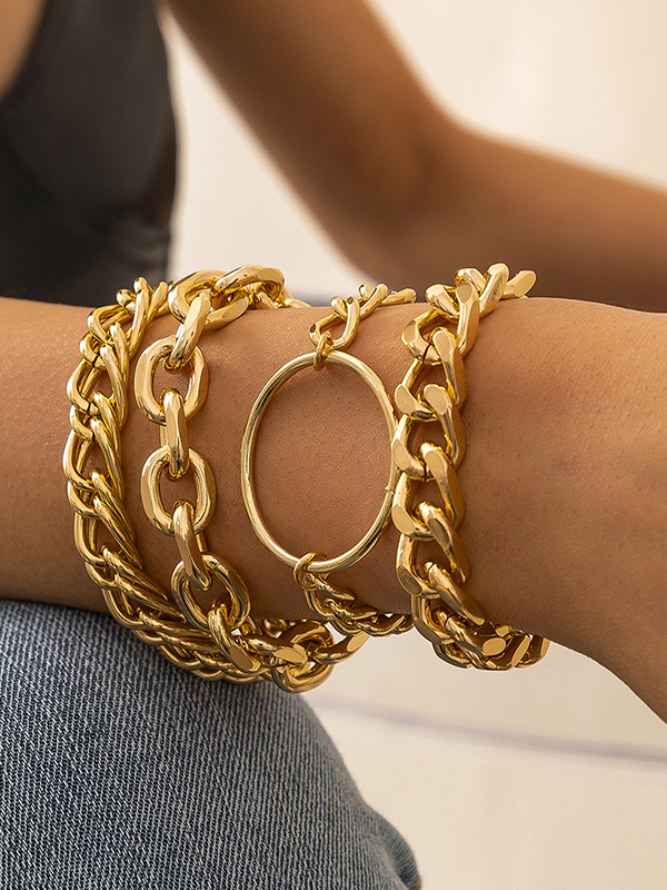 Gold Original Cool Hollow Chains Bracelet