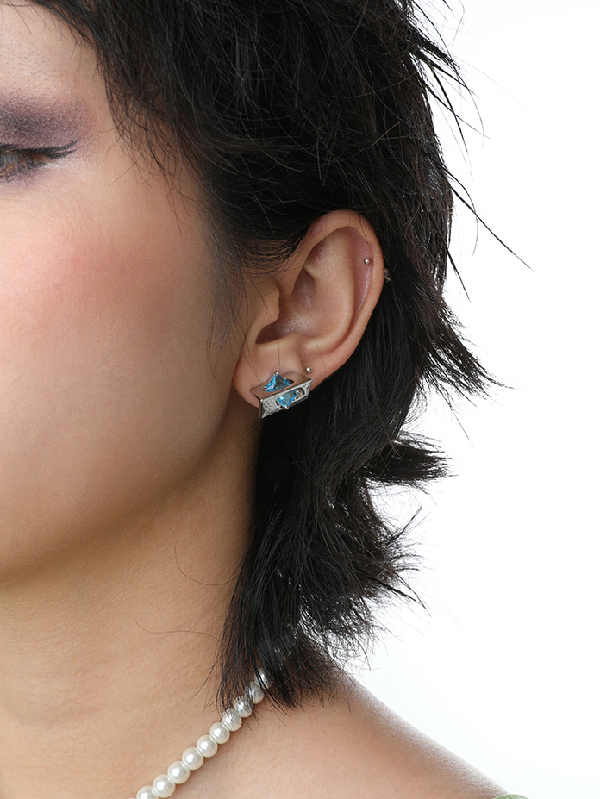 Simple Contrast Color Geometric Earrings Accessories