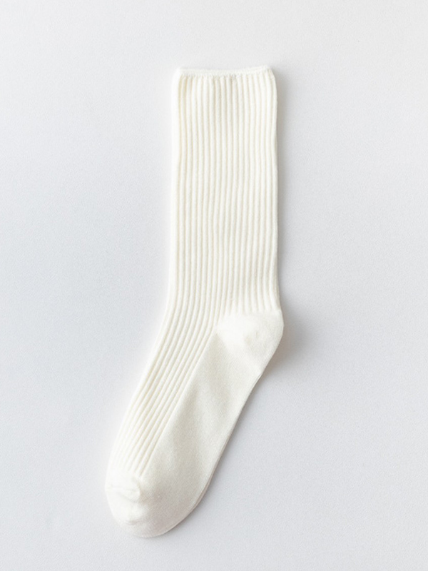 Style C Simple Casual Solid Color Socks