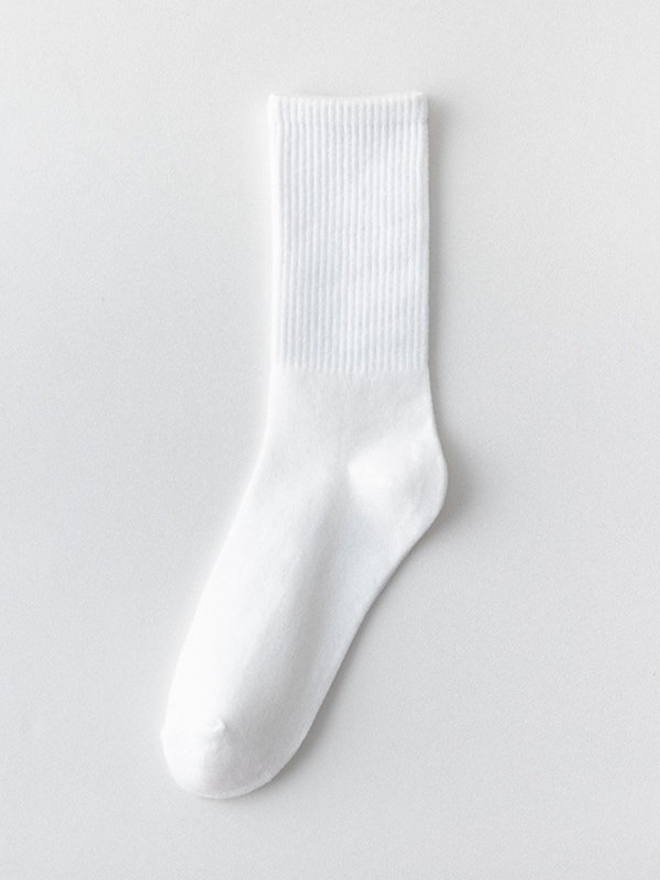 Style E Simple Casual Solid Color Socks
