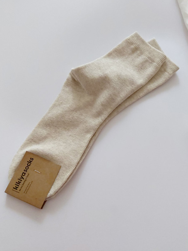 Cream Simple Casual 12 Colors Socks