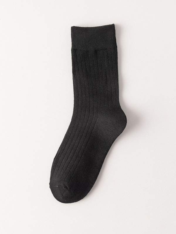 Black Casual Simple 10 Colors Socks