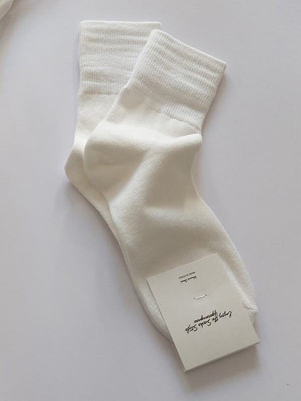 White Casual Simple 9 Colors Socks