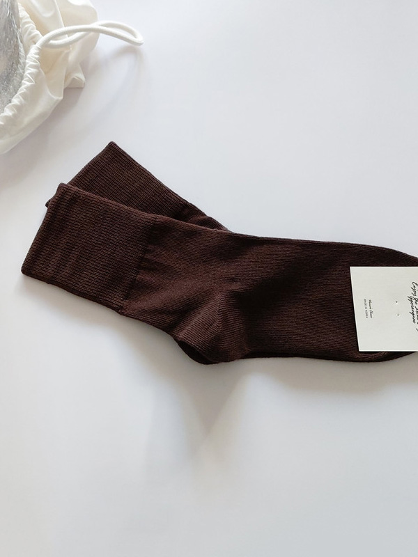 Deep Brown Casual Simple 9 Colors Socks
