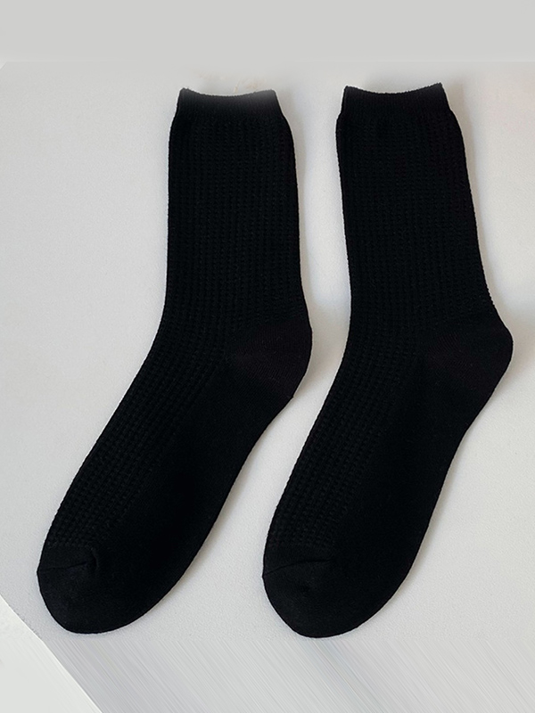 Black Simple Casual Socks