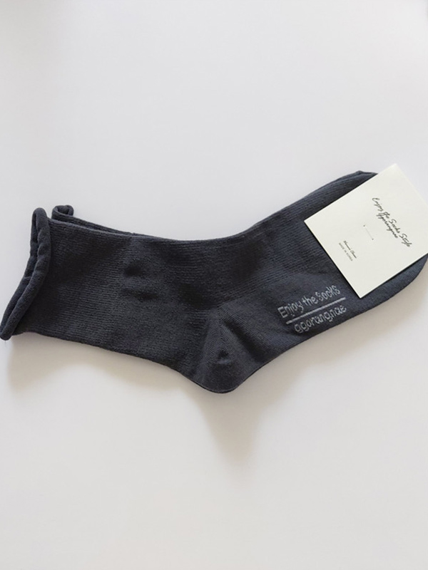 Deep Gray Simple Casual Socks