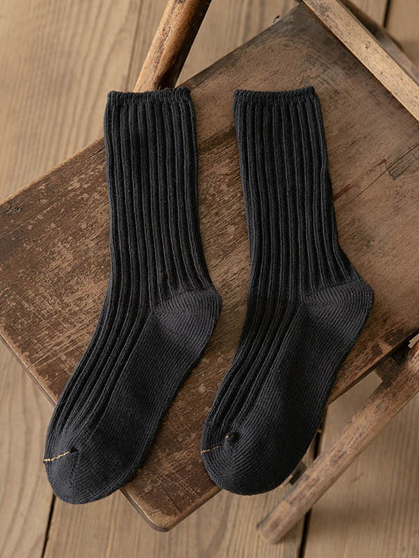 DEEP GRAY Vintage Casual Simple Socks