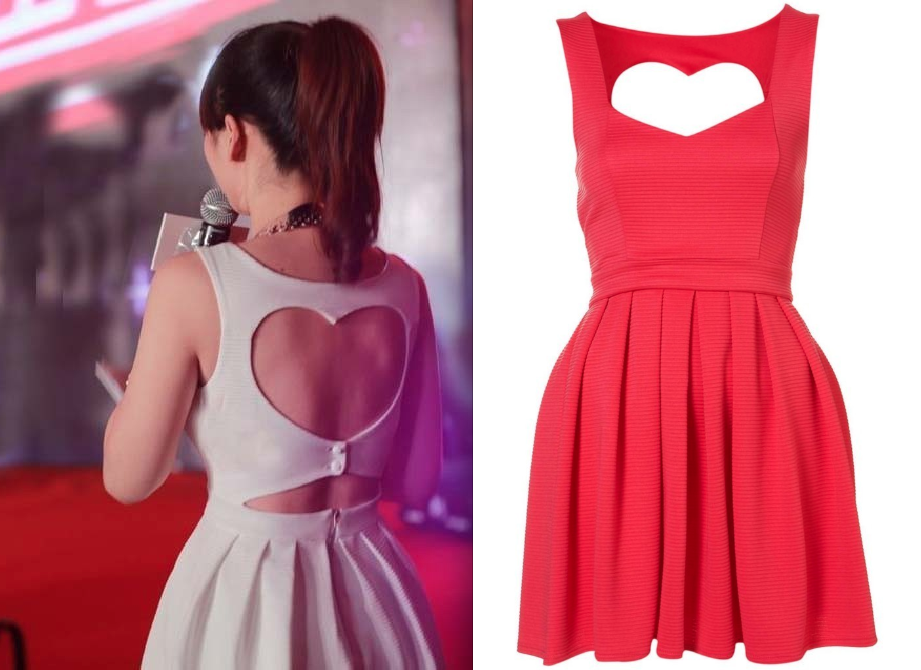 Cut Out Back Heart Backless Dress