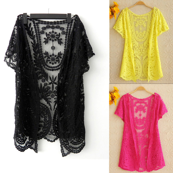 Hollow-Out Lace Embroidery Crochet Cardigan