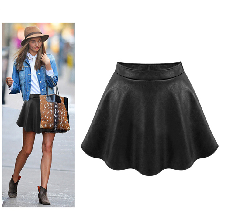Faux Leather Soft Pu Plus Size Skirt