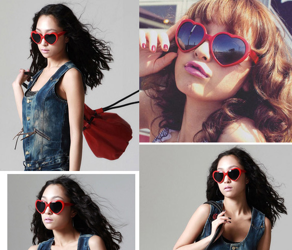 Heart Shape Unisex Sunglasses Party Glasses on Luulla