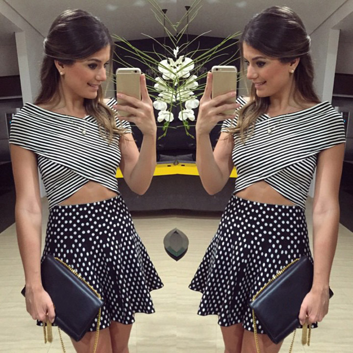Polka dot skirt suit hotsell