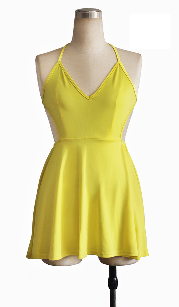 Backless Halter Slim Fitting Dress on Luulla