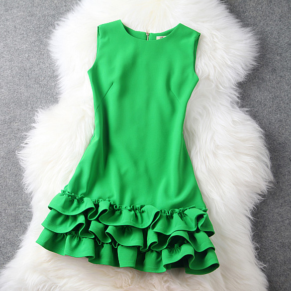 Candy Color Chiffon Summer Mini Dress