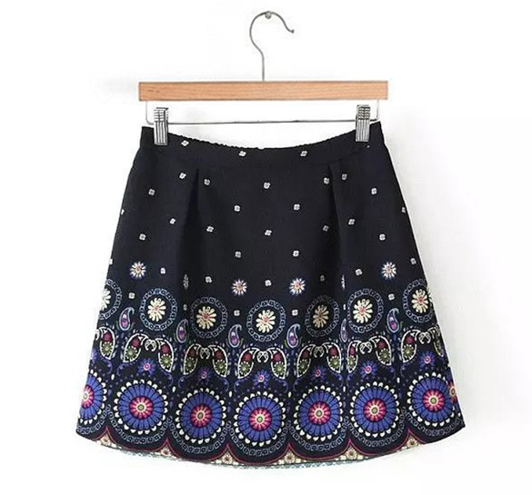 Flower Retro Printed Skirt