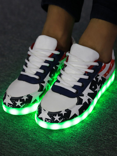 Fashion Unisex Lace Up LED Light Luminous Shoes Sportswear Sneaker Casual Shoes