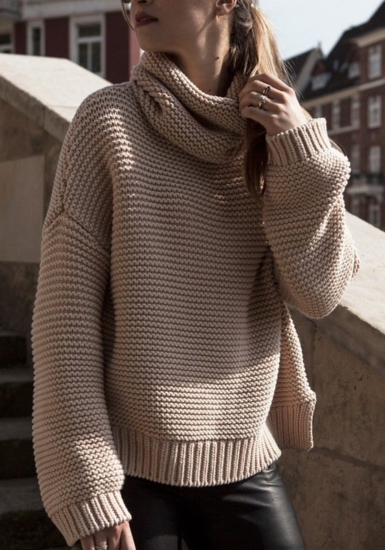 High neck pullover sweater hot sale