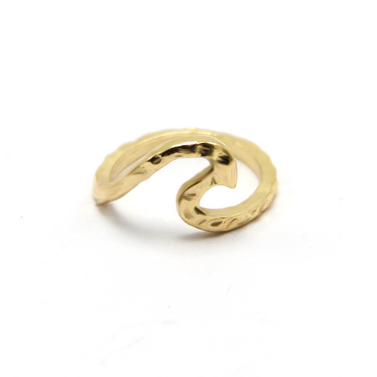 Alloy Silver Plated Simple Wave Ring on Luulla