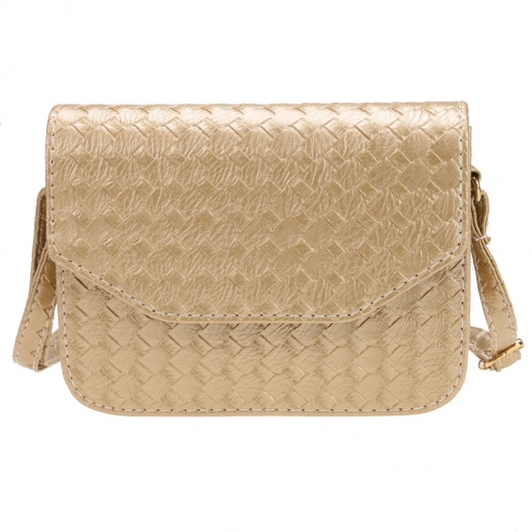 Fashion Women Weave Pattern Small Handbag One Shoulder Messenger Bag Flap Bag