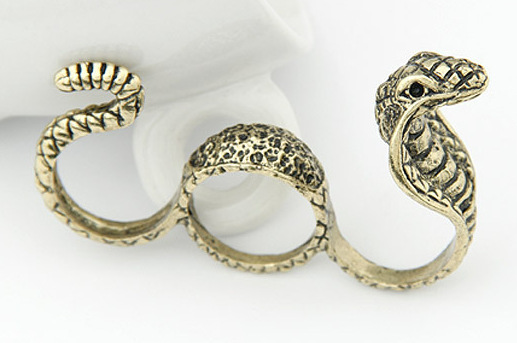 Europe And The Korean High-end Fashion Retro Exaggerated Personality Cobra Opening Ring Jewelry Accessories