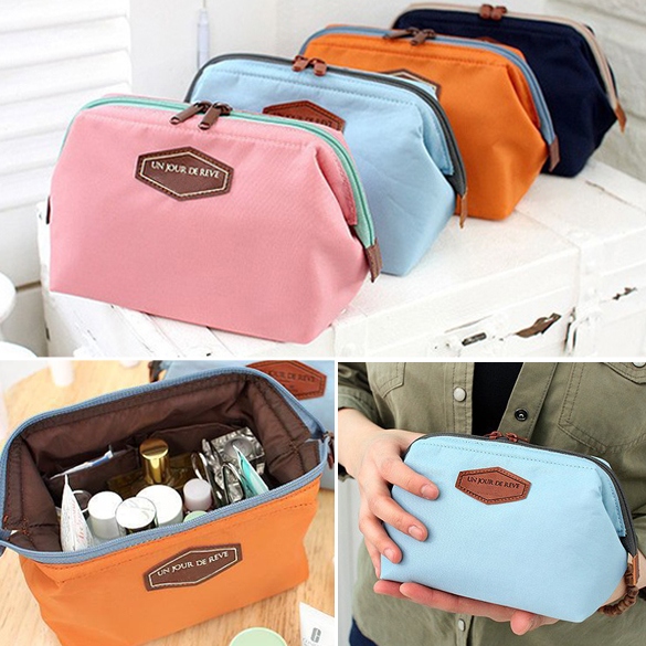 Women's Travel Makeup Bag Cosmetic Pouch Clutch Handbag Casual Purse