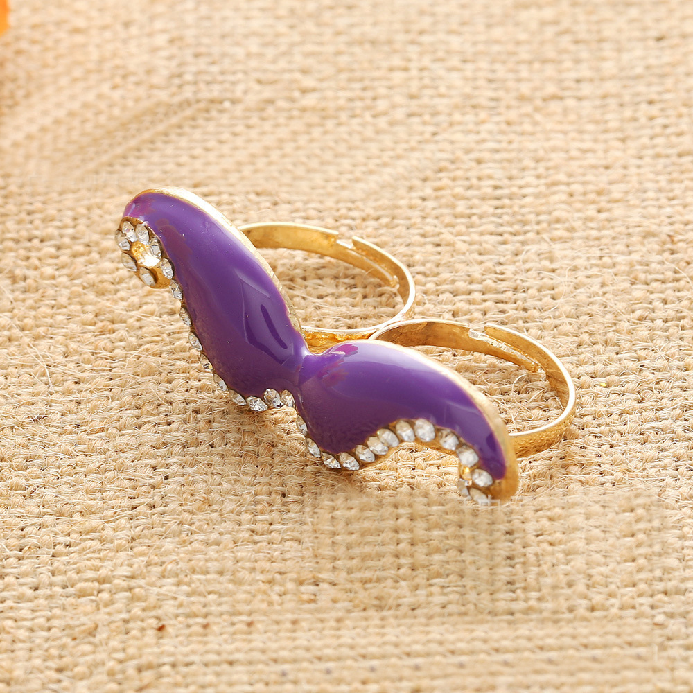 Double Ring Opening Ring Beard Adjustable Ring（purple）