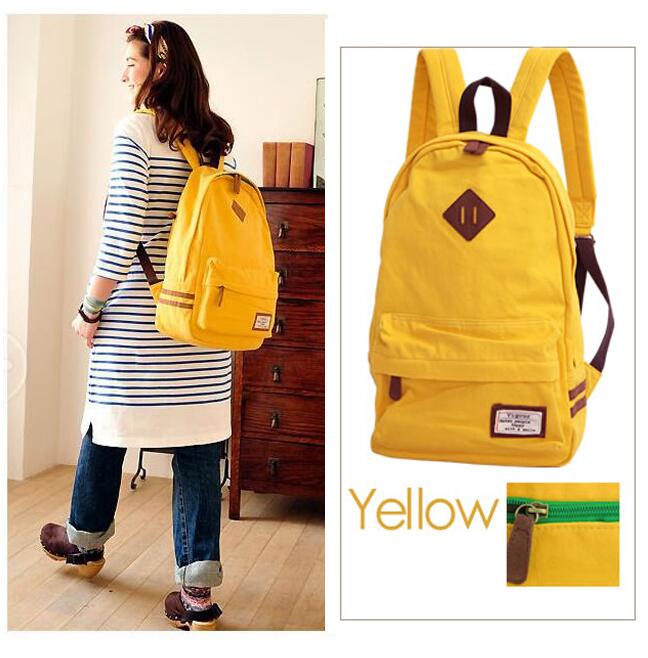 Contrast Color Japanese Style Casual Backpack Bag