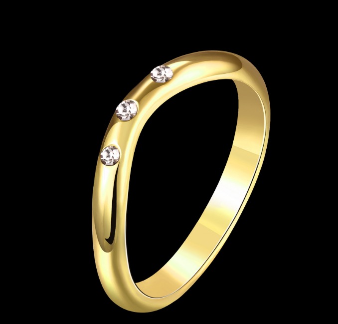 Simple Personality With Crystal Ring