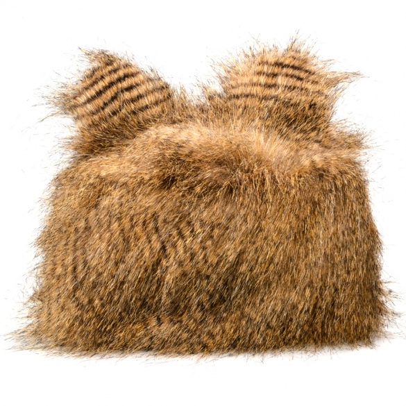 Winter Fur Faux Fashion Rabbit Ears Women's Cap Hat