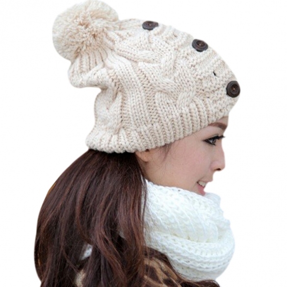 Fashion Winter Cap Warm Woolen Blend Knitted Stylish Cap Hat
