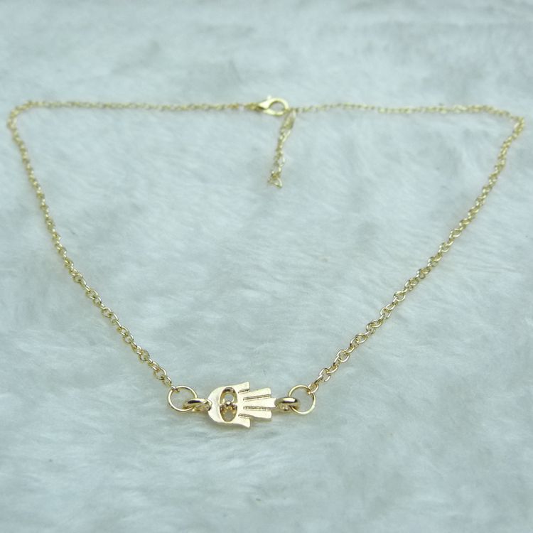 Contracted Fashion Hand Shape Short Amount Ossicular Chain Necklace
