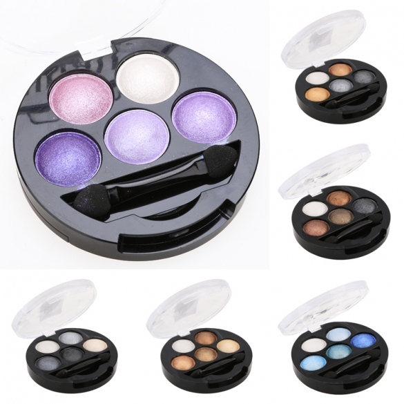 Hot 5 Colors Eye Shadow Creamy Pigment Shimmer Powder Mineral Texture Waterproof Makeup