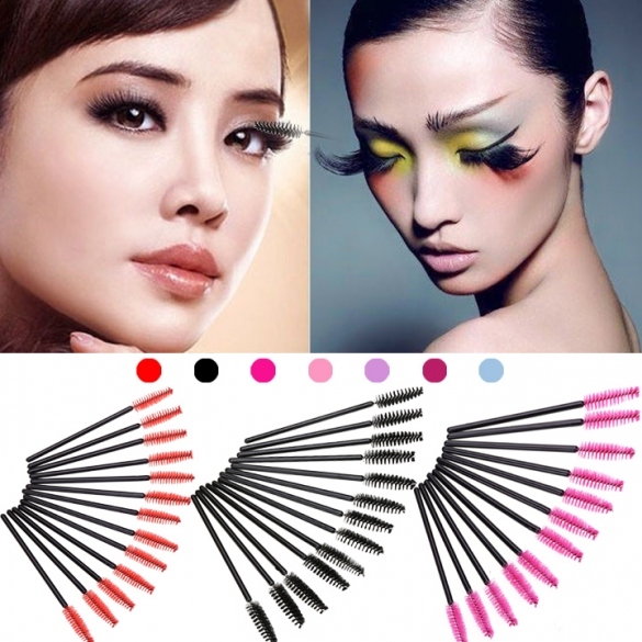 New 50PCS Disposable Eyelash Brush Applicator Makeup Cosmetic Tool For Lady