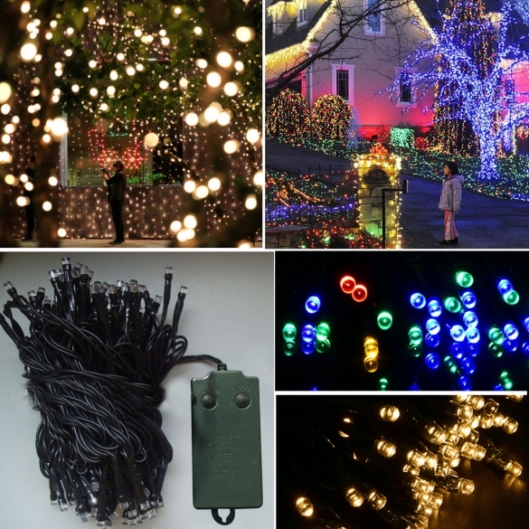 10m 72 Led Outdoor Light Christmas String Fairy Wedding Party String Battery Lamp Light