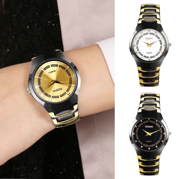 Men Women Fashion Stainless Steel Large Dial Quartz Analog Wrist Watch