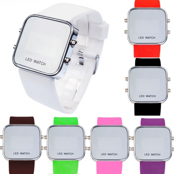Fashion Unisex Led Display Quartz Waterproof Analog Wristwatch