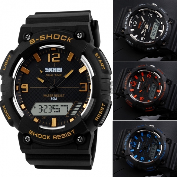 Fashion Men Digital Date Alarm Waterproof Rubber Sports Watch Wristwatch