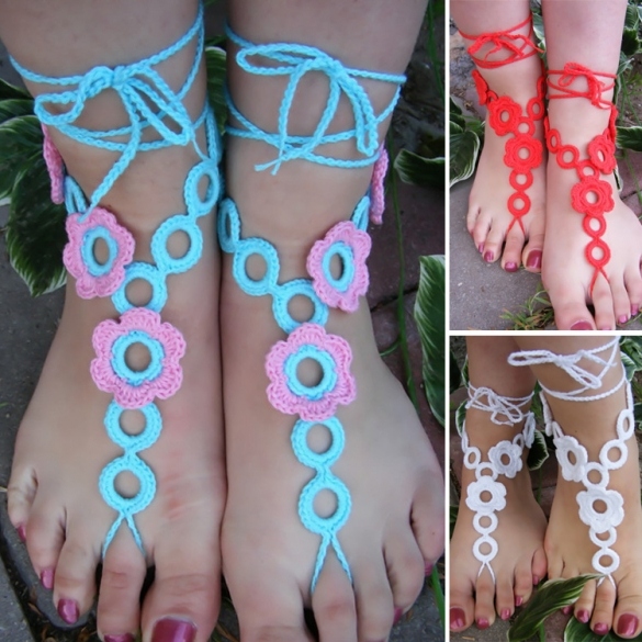 Fashion Stylish Women Lady Barefoot Sandals Crochet Feet Anklet Ankle Chain