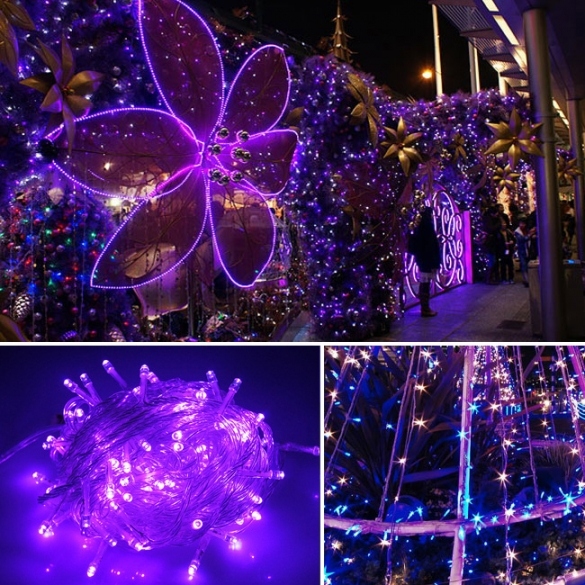 10m 100 Led Purple Lights Decorative Christmas Party Twinkle String 220v Eu