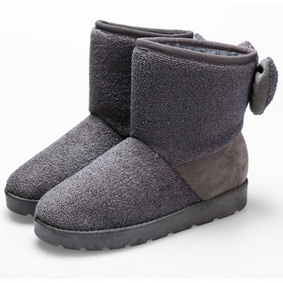 Fashion Women Winter Warm Bowknot Ankle Snow Boot Flat Heel Size 36-40