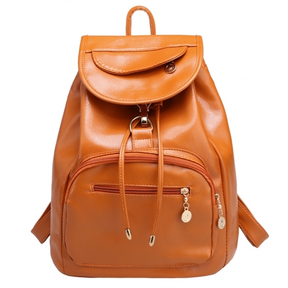 Women Backpack Vintage Style Solid School Soft Rucksack Bags