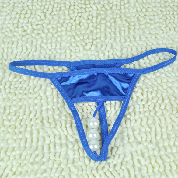 Women's Sexy Imitation Pearl Thong V-string Panty Underwear