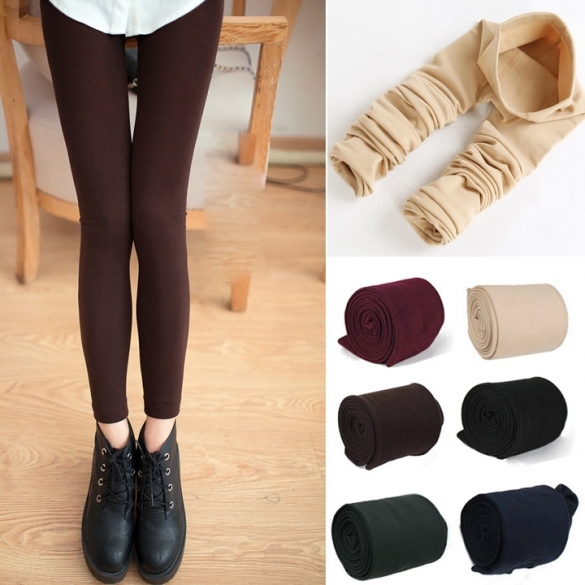 Women's Warm Winter Skinny Slim Leggings Stretch Pants Thick Footless Tights