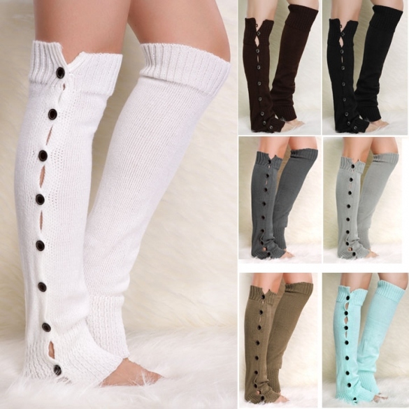 New Fashion Winter Women's Knit Crochet Button Leg Warmer Boot Leggings??Socks