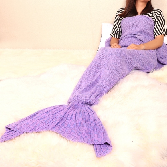 Adult Handmade Knitted Crochet Mermaid Tail Shape Blanket Sleeping Sofa Blanket