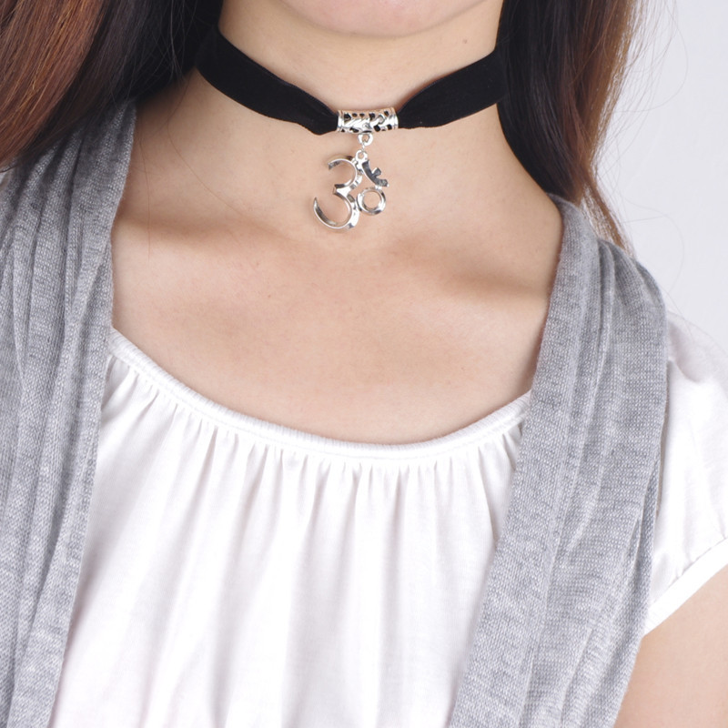 Personality All-match Black Flannelette 3d Digital Pendant Necklace Necklace