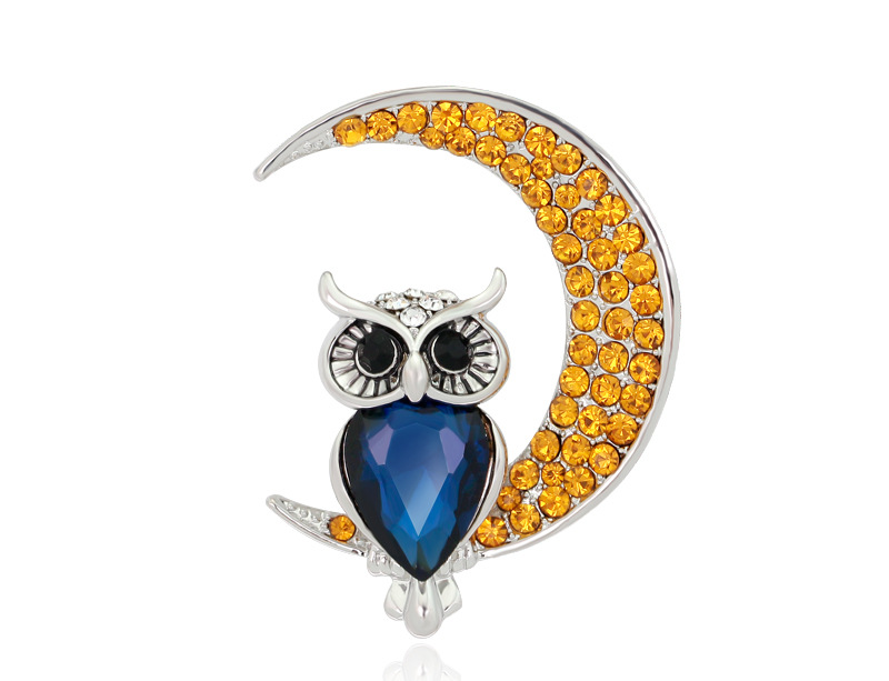The Moon Owl Diamond Brooch