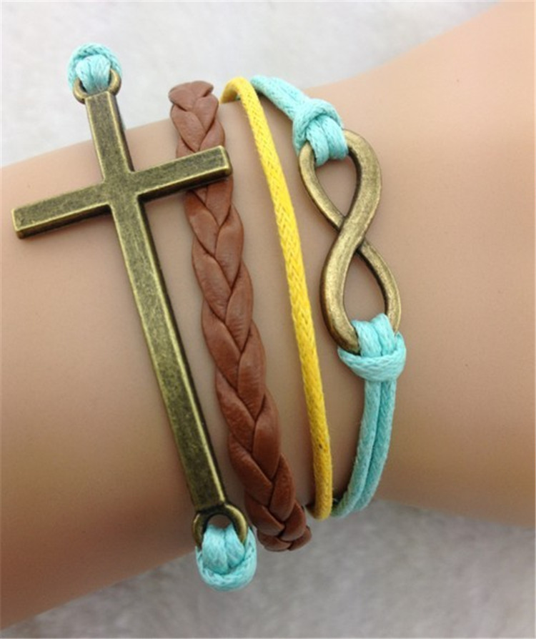 Fashion Cross Multicolor Woven Bracelet